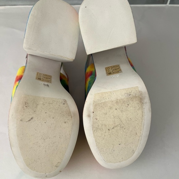 JEFFREY CAMPBELL Mattix Tie-Dye Platform Sandal Size 6 70’s Retro Boho Hippie - Picture 7 of 12